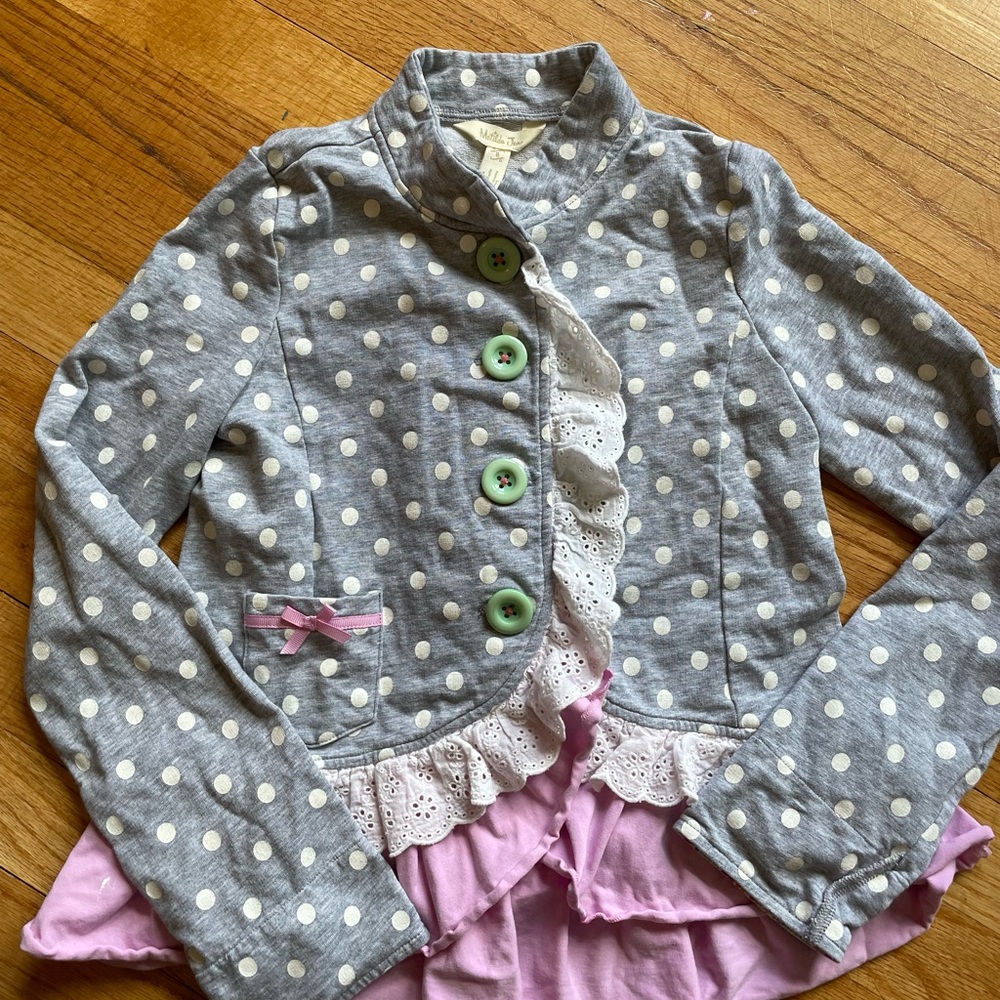 Matilda Jane Gray and Pink Blazer with Polka Dots